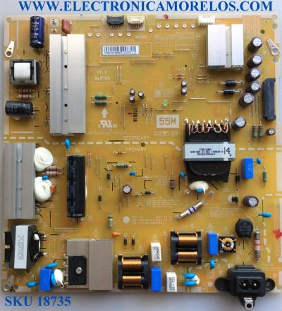 FUENTE DE PODER / LG EAY64489651 / EAX67133101 (1.5) / 64489651 / LGP55M-17SU12 / PANEL LC550EQH (DK)(M1) / MODELOS 55SJ8500-UB.AUSYLJR / 55SJ8500 / 55SJ8500-UB.BCCYLJR / 55SJ8500-UB.BUSYLJR